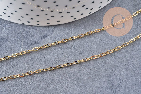 Chaine fine dorée nuage 16K 1 micron,chaine collier, création bijoux, chaine au mètre,chaine dorée,1mm,x1 mètre G5004