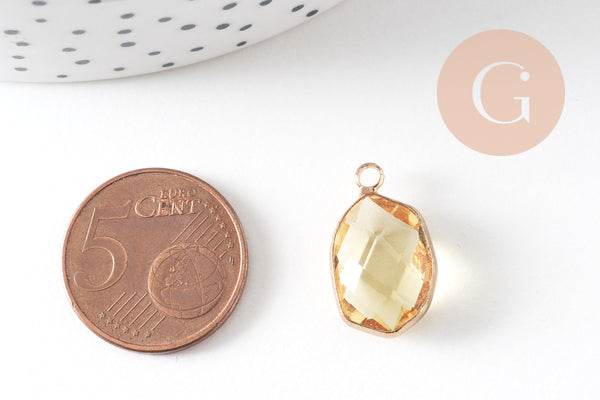 Chaine fine dorée pendentif cristal,idée cadeau,chaine collier,chaine complète, acier chirurgical,1.5 mm,40cm, x1 G0701