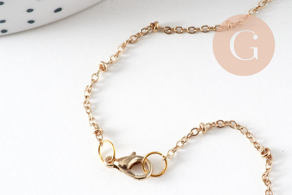 Chaine fine dorée satellite 16K,chaine plaquée or 1 micron, chaine collier chaine complète,chaine dorée,1.5 mm, 40cm, x1 G0633