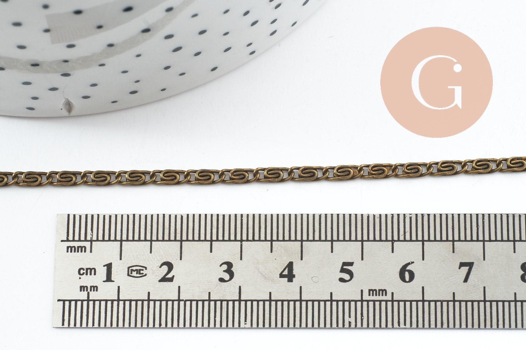 Chaine fine fantaisie myriade escargot fer bronze 2.5mm, x5 mètres (G9986)