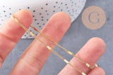 Chaine fine plate dorée acier 304 inoxydable fantaisie 14K 2mm, x1 mètre (G3458)