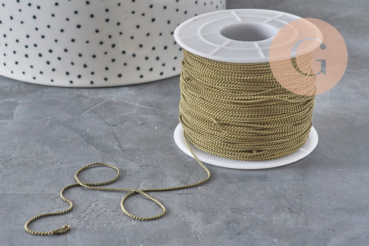 Bronze brass fine snake chain 1mm, x 5meters (G11334)