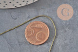 Bronze brass fine snake chain 1mm, x 5meters (G11334)