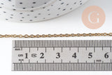 Chaine forçat acier inoxydable 304 dorée IP 14K 2.5mm, x1 mètre (G5521)