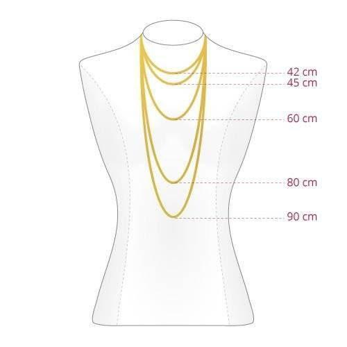 Collier Chaine forçat cuivre rhodié or blanc 80cm, x1 (G1122)