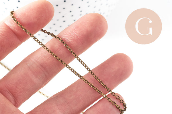 Chaine forçat fer bronze 3x2mm, x5 mètres (G0737)