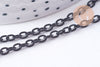 Chaine forçat fer noir intense 3.7mm, x1 mètre (G10743)