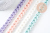 Chaîne gourmette acrylique couleur mixte 24mm, création de bijoux , 24mm x1 mètre (G7062)