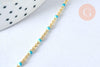 Chaine laiton doré 18k fantaisie résine turquoise 2mm,40cm, x1 (G3152)