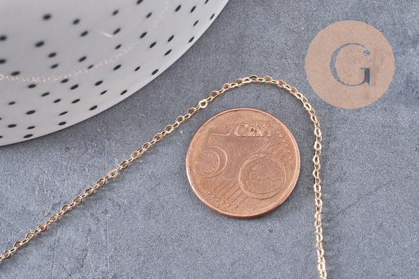 Chaine laiton doré maille coeur 1.8x2.4mm, x1 mètre (G4542)