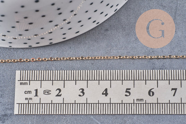 Chaine laiton doré maille coeur 1.8x2.4mm, x1 mètre (G4542)