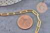 Chaine laiton doré maille rectangle 11x4.3mm, x 1 mètre (G2442)