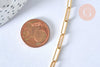 Chaine laiton doré maille rectangle avec fermoir 12x3.5mm,x1 (G2424)