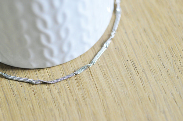 Chaine laiton or blanc fantaisie x1mètre, chaine collier création bijoux, chaine plaquée rhodium, X 1Mètre G5351