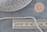 Cadena malla cuerda acero 304 inoxidable plateado 4.5mm, x1 metro VÁLIDO