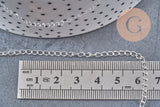 Chaine maille courbe acier 304 inoxydable argenté 4x2.5mm, x1 mètre (G10869)