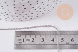 Chaine maille forçat acier inoxydable platine 2mm, x1 mètre (G10678)