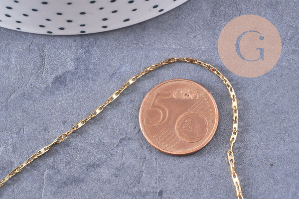 Chaine maille marine acier inoxydable doré IP 14k 1.5mm, x1 mètre (G4409)