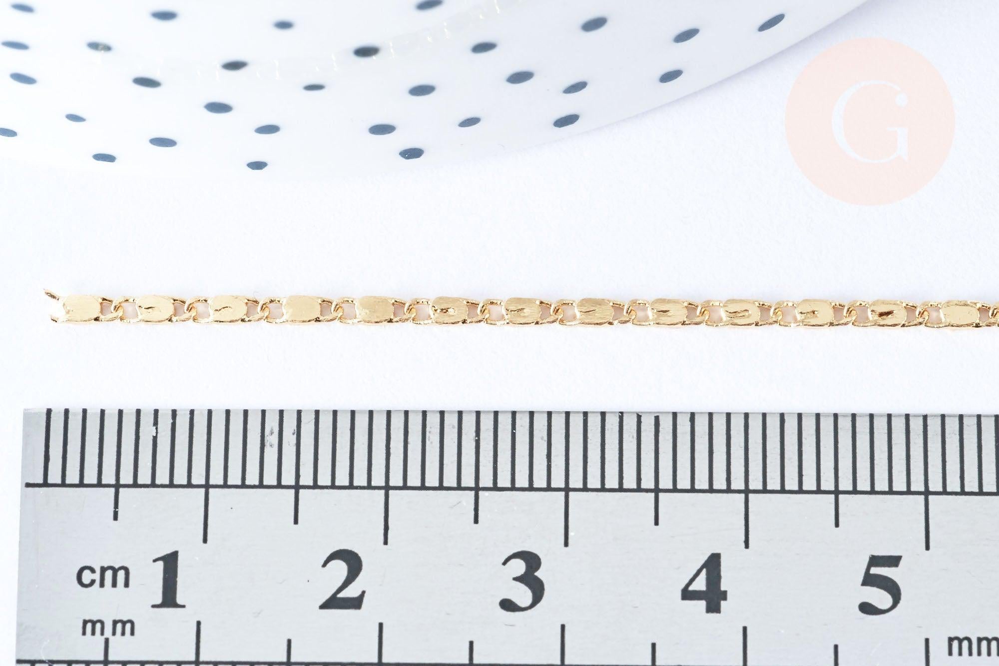 Chaine maille marine laiton doré 18K-5mm, x1 mètre (G6939)