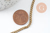Chaine maille plate laiton brut 4mm, chaine création bijoux, x1 metre (G9740)