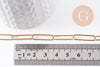 Chaine maille rectangle acier inoxydable doré complète avec fermoir 10x3.5mm, x1 (G10112)