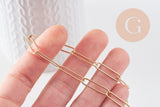 Collier Chaine maille rectangle acier inoxydable doré complète avec fermoir 10x3.5mm, x1 (G10112)
