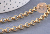 Chaine maille rollo acier 304 inoxydable doré IP 18k 6mm, x1 mètre (G2840)