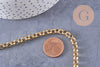 Chaine maille rollo acier 304 inoxydable doré IP 18k 6mm, x1 mètre (G2840)