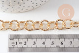 Chaine maille rolo aluminium doré texturé 11.5mm, x1 mètre (G10592)