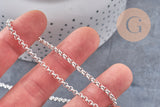 Chaine maille rolo acier 304 inoxydable argenté 3mm, x1 mètre (G10866)