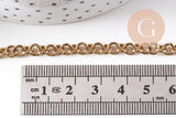 Chaine maille rolo acier inoxydable 304 doré IP 18K 5mm, x1 mètre (G10518)