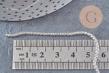Chaine maille vénitienne acier 304 inoxydable argenté 2x2mm, x1 mètre (G10868)