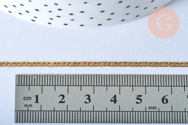 Chaine marine avec fermoir acier 304 inoxydable doré 14k 1.7mm-45cm, x1 (G0156)