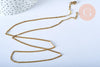 Chaine marine avec fermoir acier 304 inoxydable doré 14k 1.7mm-45cm, x1 (G0156)