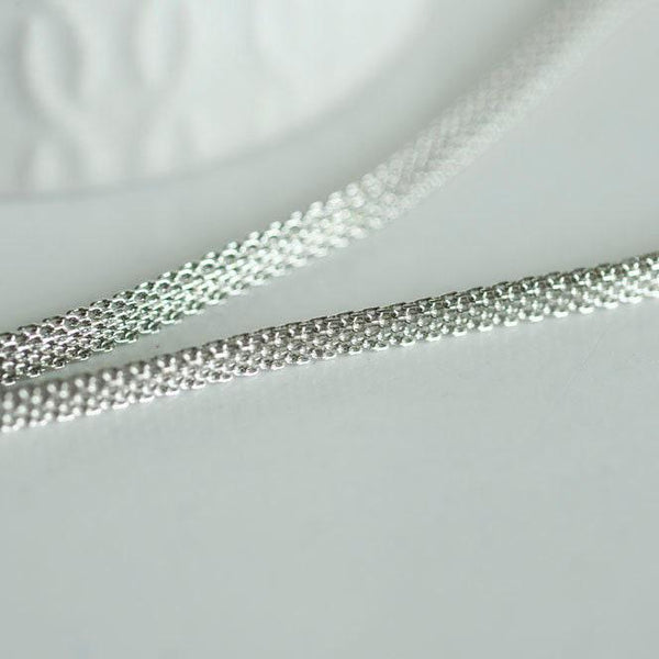 Chaine mesh serpent fer platine 4mm, x1 metre (G2320)