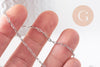 Chaine rectangle acier 304 inoxydable platine 4mm, x1 mètre (G10526)