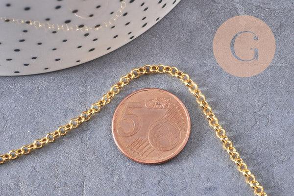 Chaine rollo fer doré 2.7 mm, x 5 mètres (G0264)
