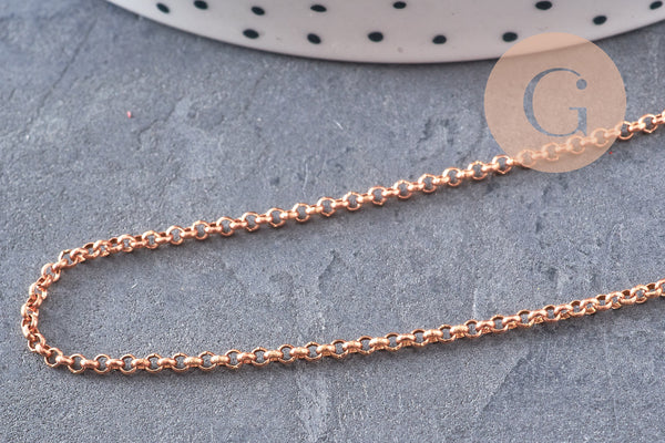 Chaine rollo laiton brut 2mm, x 5 mètres (G1639)