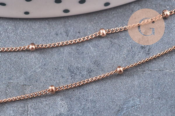Chaine satellite 304 inoxydable or rose IP 1.5mm, x1 mètre (G10877)
