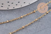 Chaine satellite acier 304 inoxydable dore 14k 1.5mm, x1 metre (G1679)