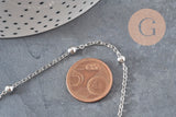304 stainless steel platinum satellite chain 4mm, x1 meter (G11336)