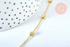 Chaine satellite coeur laiton doré 18 carats 4.5x1mm,chaine dorée x1 metre, (G6783)
