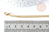 Chaine serpent complète acier inoxydable 304 doré 14k -3.3mm- 45cm,création de bijoux en acier inoxydable, x1 (G8776)