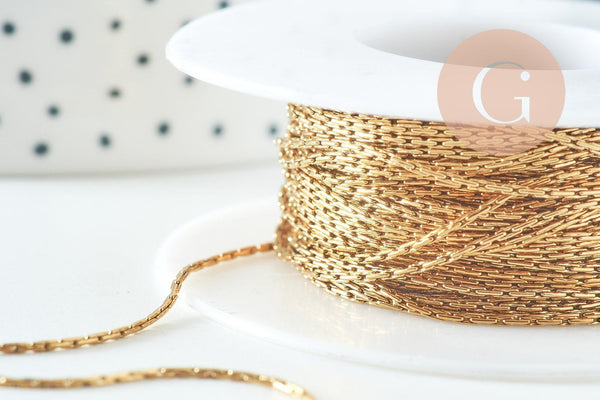 Chaine serpent fine acier 304 inoxydable doré IP 0.9mm, x1 mètre (G10736)