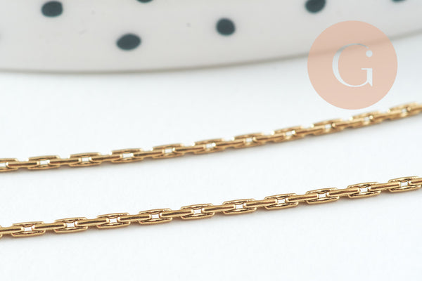 Chaine serpent fine acier 304 inoxydable doré IP 0.9mm, x1 mètre (G10736)