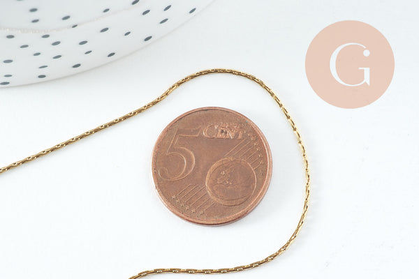 Chaine serpent fine acier 304 inoxydable doré IP 0.9mm, x1 mètre (G10736)