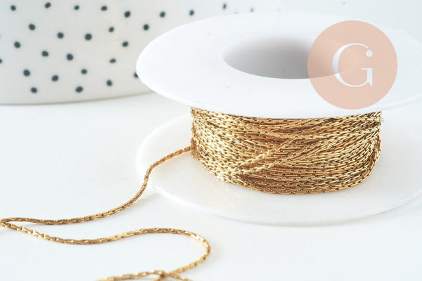 Chaine serpent fine acier 304 inoxydable doré IP 0.9mm, x1 mètre (G10736)