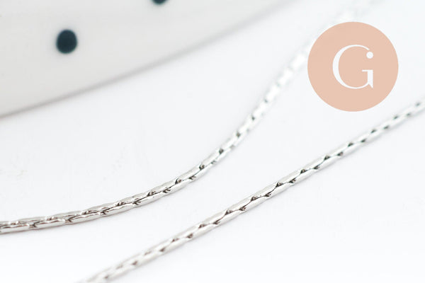 Chaine serpent fine acier 304 inoxydable platine 0.5mm, x1 mètre (G10014)