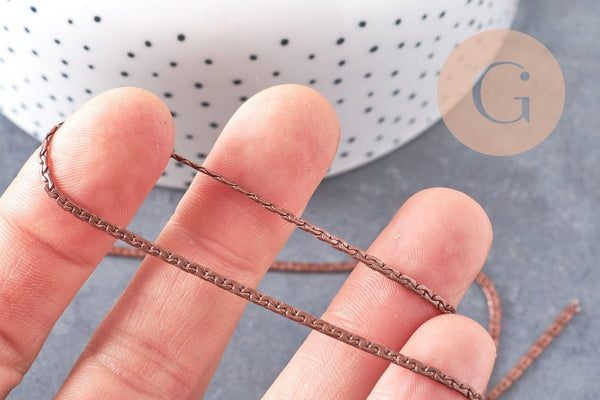 Chaine serpent laiton brut, chaine bijou, chaine serpent,sans nickel, grossiste,2mm, x 5mètres (G4807)