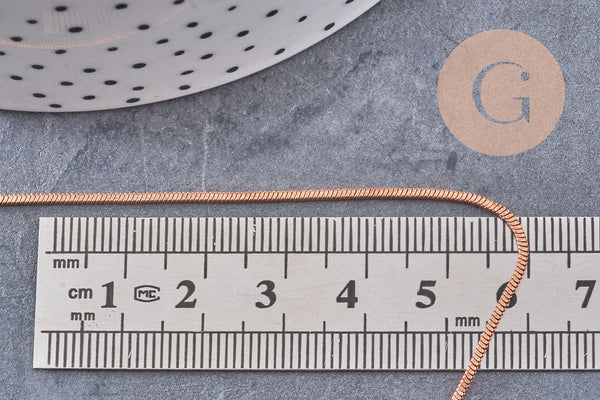 Chaine serpent laiton brut,chaine bijou, création bijoux,chaine boule,sans nickel, grossiste,1.5mm, 5 metres (G0535)